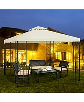 Costway 2 Tier 10'x10' Patio Gazebo Canopy Tent Steel Frame Shelter Awning