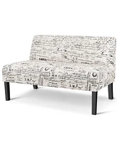 Costway Armless Loveseat Sofa Fabric Settee Bench Bed Chair