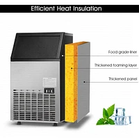 Built-In Stainless Steel Commercial 110Lbs/24H Ice Maker Portable