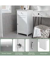 Costway Floor Storage Cabinet Bathroom Organizer Cupboard Drawer Shelf Bath Towel