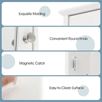 Costway Bathroom Wall Medicine Cabinet Single Mirror Door Cupboard Storage Wood Shelf