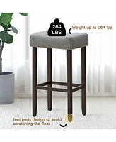 Costway Set of 2 Nailhead Saddle Bar Stools 29" Height
