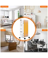 Costway 1500W Electric Oil Filled Radiator Space Heater 5-Fin Thermostat Room Radiant