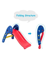 Costway 2 Step Children Folding Slide Plastic Fun Toy Up-down Suitable for Kids