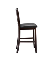 Costway Set of 2 Bar Stools Counter Height Chairs w/ Pu Leather Seat