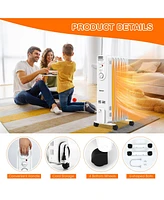 1500W Electric Indoor Oil Heater W/3 Heat Settings & Safe Protection