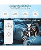 Costway Ceiling Fan with Light, Enclosed Ceiling Fan w/ 5 Blades & Remote Control