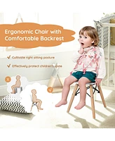 4 Pcs Kids Chair Set Mid-Century Modern Style Dining Chairs