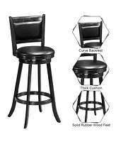 Costway Set of 2 29'' Swivel Bar Height Stool Wood Dining Chair