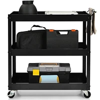Costway 3-Tier Utility Cart Metal Storage Service Trolley