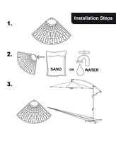 Costway 4 Plate Patio Offset Umbrella Base Stand Weights Sand/Water Filled Base