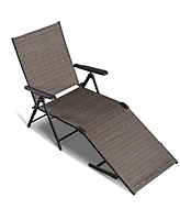 Costway 2PCS Pool Chaise Lounge Chair Recliner Outdoor Patio Furniture Adjustable New