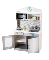 Kids Wooden Pretend Cooking Playset Cookware Play Set Kitchen Toys Gift