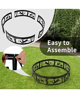 Costway 36'' Metal Fire Pit Ring Deer w/Extra Poker Bonfire Liner
