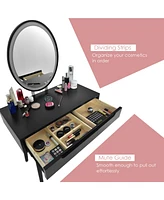 Costway Vanity Makeup Table Touch Screen Dressing Stool Set