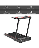 Costway 2.25HP 3-in-1 Folding Treadmill W/Table Speaker Remote Control