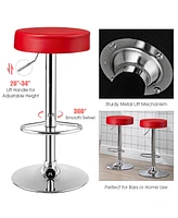 Costway Set of 2 Round Bar Stool Adjustable Swivel Pub Chair