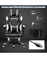 Costway Massage Gaming Chair Reclining Racing Computer Office Chair