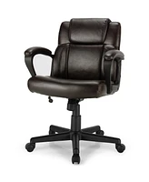 Costway Executive Leather Office Chair Adjustable Computer Desk Chair