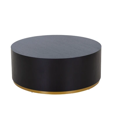 Simplie Fun Round Coffee Table Side Table For Living Room Fully Assembled Black