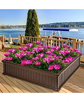 Sugift 48 Inch Raised Garden Bed Planter for Flower Vegetables Patio