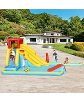 Inolait 7-in-1 Inflatable Dual Slide Water Park Bounce House Without Blower