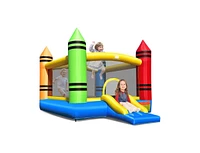 Slickblue Kids Inflatable Bounce House with Slide and Ocean Balls Not Included Blower