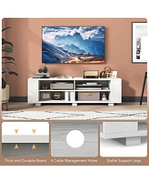 Costway 59" Wood Tv Stand Console Storage Entertainment Media Center with Shelf