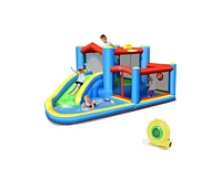 Slickblue Inflatable Kids Water Slide Bounce Castle with 480W Blower