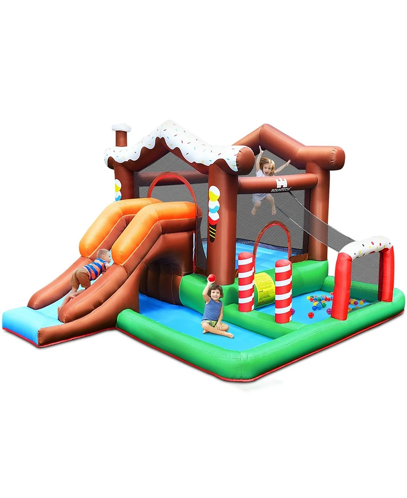 Slickblue Kids Inflatable Bounce House Jumping Castle Slide Climber Bouncer Without Blower