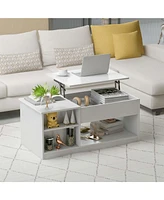 Costway Lift-Top Coffee Table Modern Cocktail Table with Lift Tabletop for Home Office