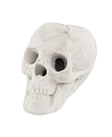 Costway Ceramic Fireproof Fire Pit Skull, Reusable Imitated Human Skull for Gas