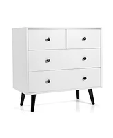 Costway 4 Drawers Dresser Chest of Drawers Free Standing Sideboard Cabinet