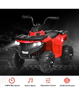 Kids Ride On Atv Quad 4 Wheeler Electric Toy Car 6V Battery Power Led Lights