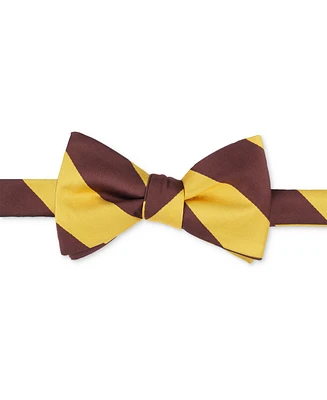 Tayion Collection Men's Brown Gold Stripe Bow Tie