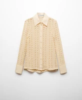 Mango Women's Regular Crochet Shirt