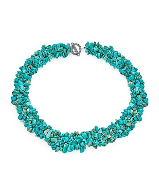 Bling Jewelry Big Chunky Chips Cluster Multi Strand Statement Bib Collar Necklace