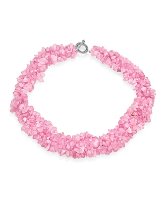 Bling Jewelry Big Chunky Chips Cluster Multi Strand Statement Bib Collar Necklace