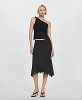 Mango Women's Polka Dots Midi Skirt