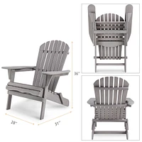 Wood Lounge Patio Chair For Garden Outdoor Wooden Folding Adirondack Chair Set Of 2