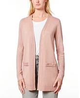 Melissa Paige Women's Braided-Trim Open-Front Cardigan