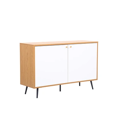 Simplie Fun Carlotta Light Brown And Storage Console Cabinet Table