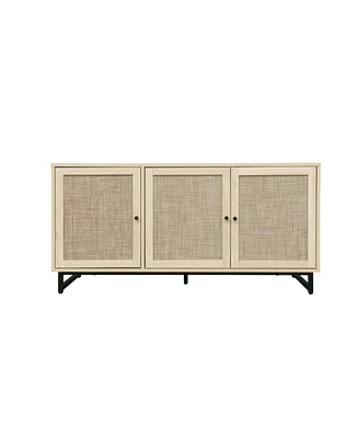 Streamdale Furniture 3 Door Cabinet, Sideboard Accent Cabinet, Storage Cabinet For Living Room, Hallway Entryway Kitchen