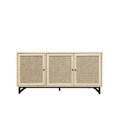 Simplie Fun 3 Door Cabinet, Sideboard Accent Cabinet, Storage Cabinet For Living Room, Hallway Entryway Kitchen