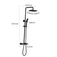 2-Function Thermostatic Rainfall Shower System In Matte Black