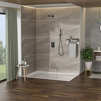 Shower Set - 10 Inch Square Shower Set, Dual Shower Heads, Simple Classic Shaped, Matte Black