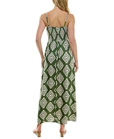 As U Wish Juniors' Printed Square-Neck Maxi Dress