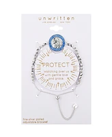 Unwritten Blue Enamel "Saint Christopher Protect Us" Beaded Bolo Bracelet