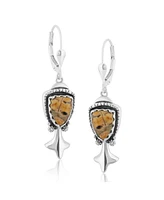 American West Jewelry Sterling Silver Women's Dangle Earrings Choice of Gemstone Color