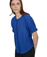 Dkny Women's Puff-Sleeve Pleated Blouse